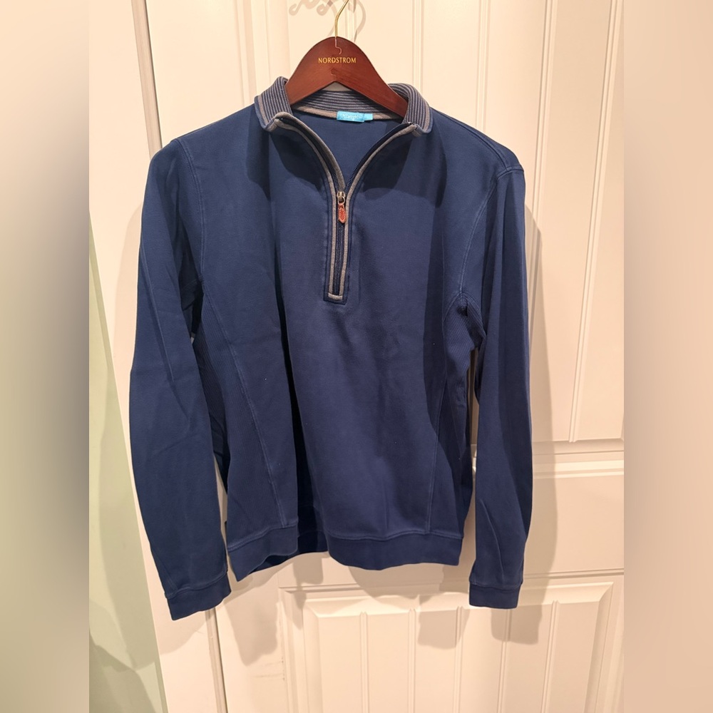 J. McLaughlin Men’s Pima Cotton Quarter-Zip Pullover - Size Small